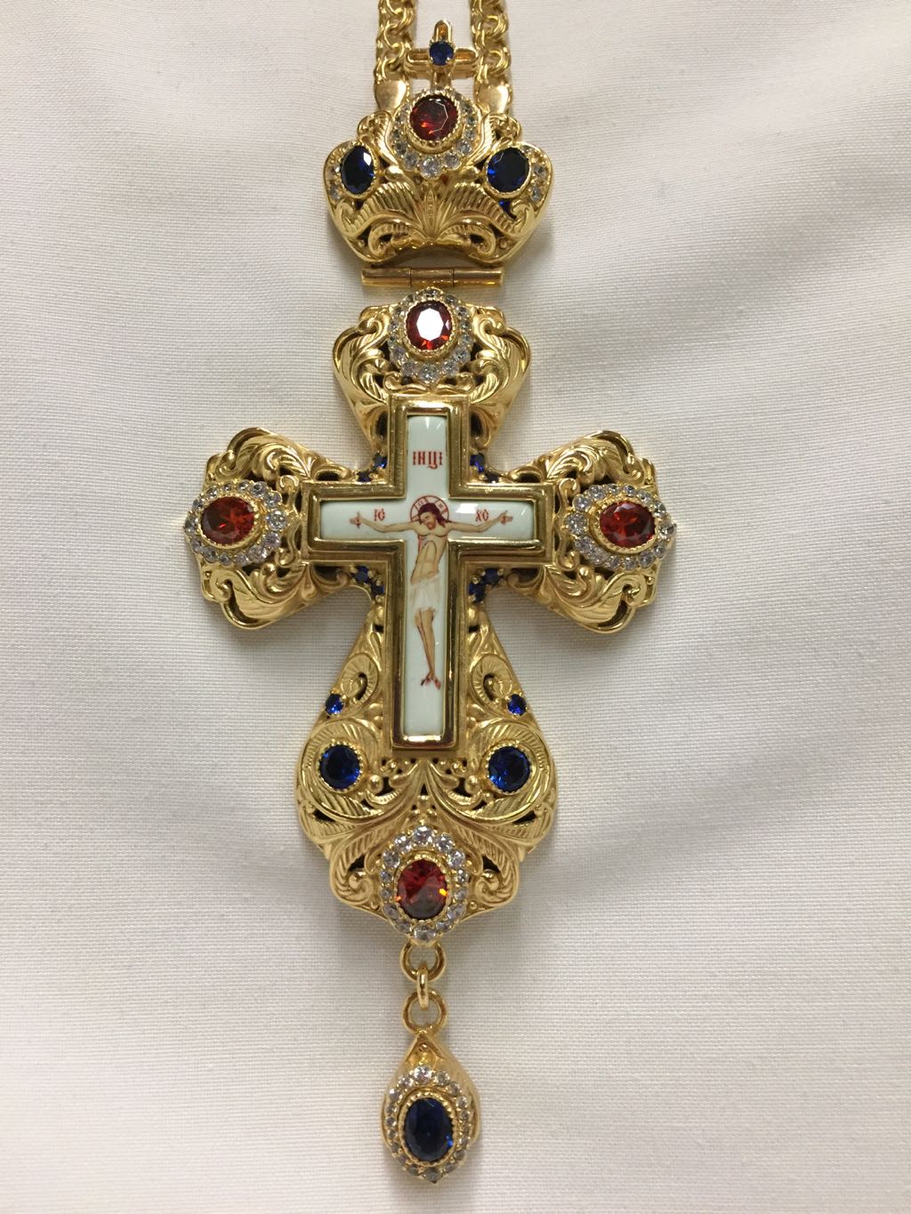 Pectoral Cross (Red Blue Ston)