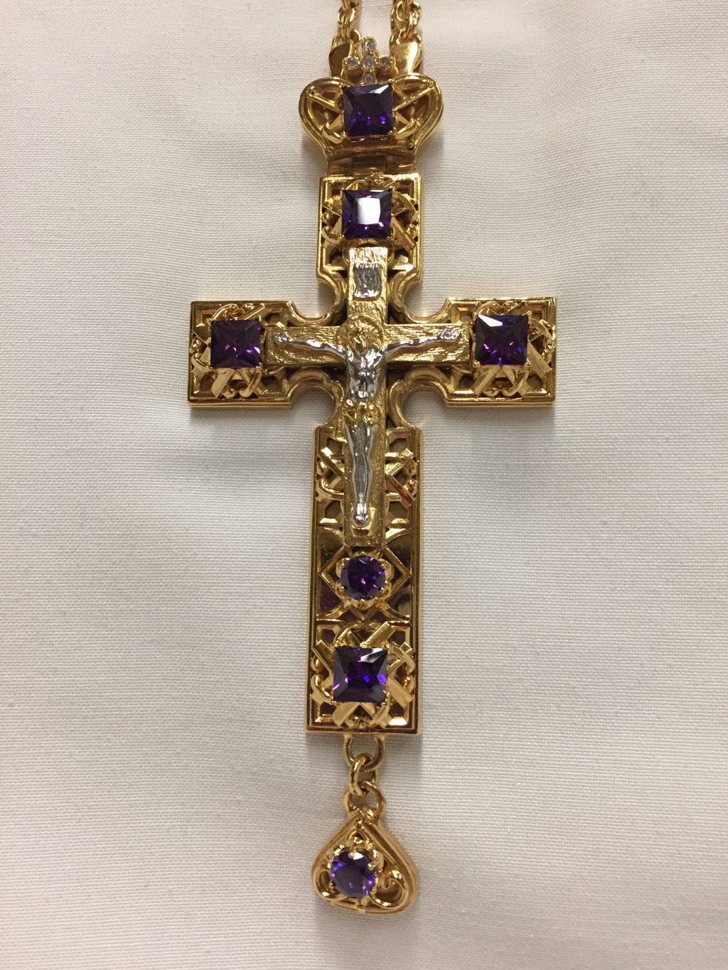 Pectoral Cross Gold & Purple