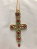 Pectoral Cross (red green ston